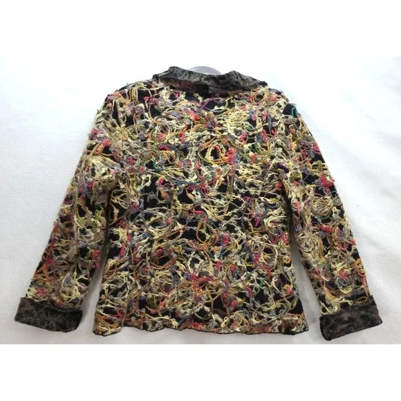 Vtg CANVASBACKS Blazer‎ Wool Boho Avant Garde Abstract Mohair Wearable Art sz 8 - Picture 6 of 11
